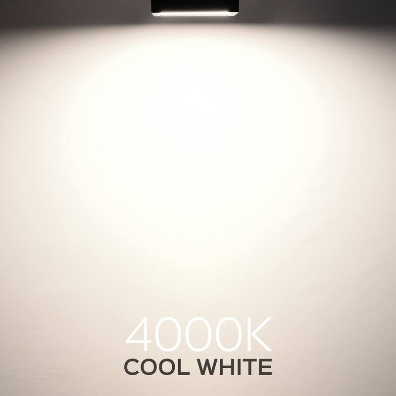 Luxrite 4 Inch Square Surface Mount LED Ceiling Light, 10W, 600 Lumens, Dimmable, Wet Rated, Energy Star, Nickel Finish