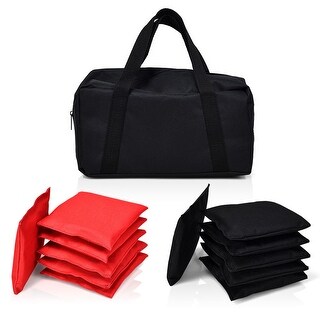 Costway Weather Resistant Cornhole Bags Black Red Set of 12 Beanbag - See Details