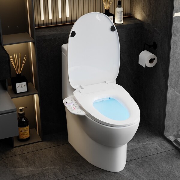 BATHKITY Smart Bidet Toilettensitz – Elektrisch, Mit Warmwasser, Warmlufttrockner, Beheiztem Sitz & Edelstahldüsen (langoval)