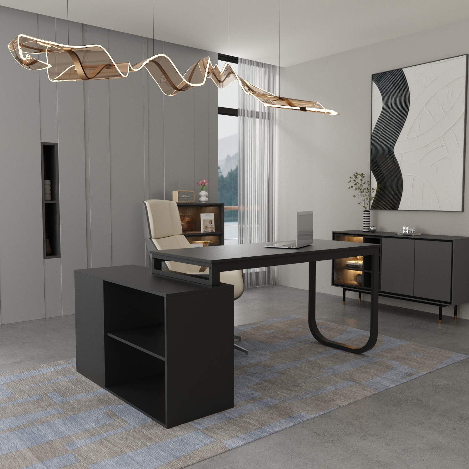 Timechee 55-inch L Shaped Office Computer Desk w/ Drawers