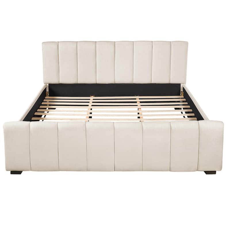 Christopher Knight Home - Elowen Modern Upholstered Bed Frame with Thick Padded Headboard
