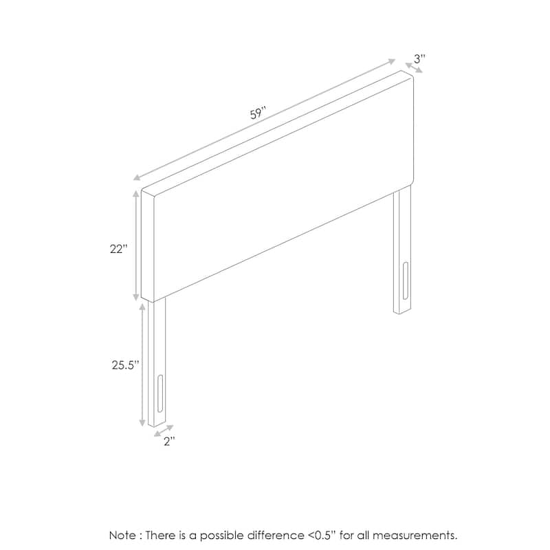 Vintage Headboard Full Size - Plain Upholstered Bedroom Headboard - Stylish & Easy Assembly