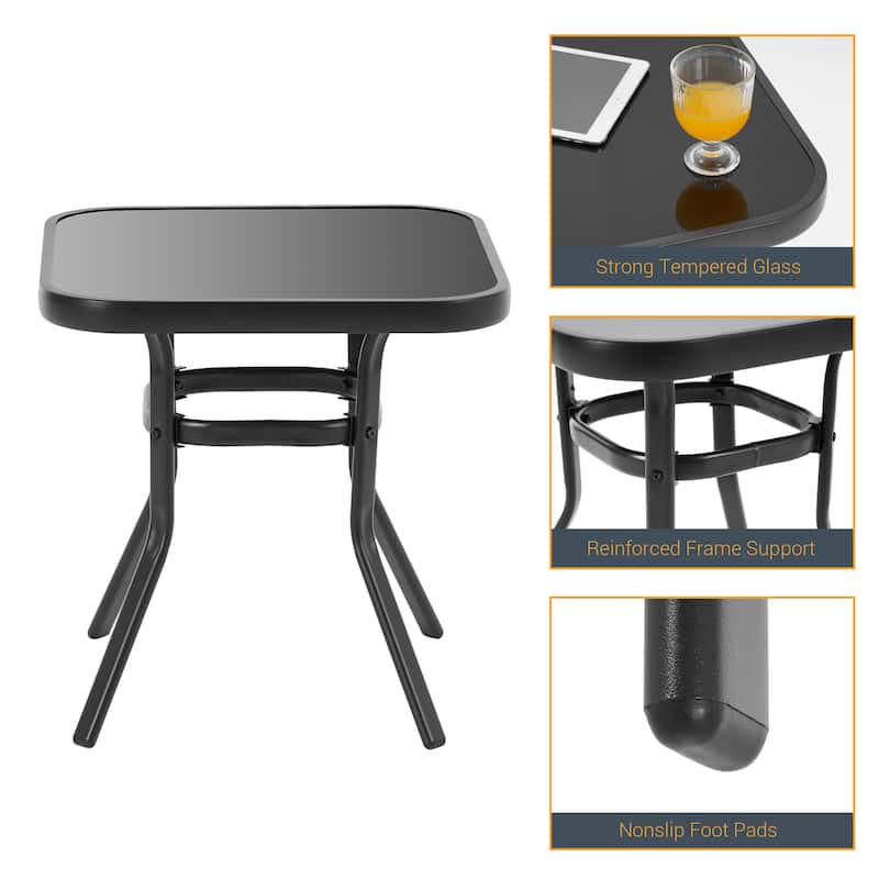 Bonosuki Outdoor 3-piece Rocking Chair Patio Bistro Set with Side Table