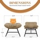 preview thumbnail 4 of 22, FINCATI Outdoor Wicker Ottoman (Set of 2) with Cushions Boho Patio Metal Frame Footrest for Porch, Balconies