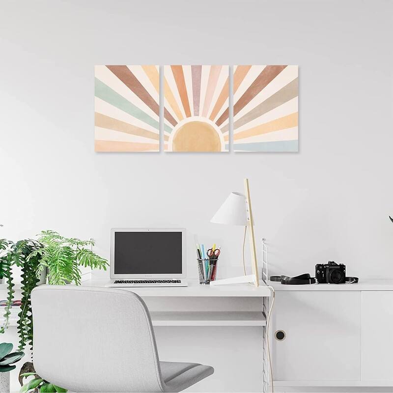 Canvas Wall Art Rainbow Sun Rising