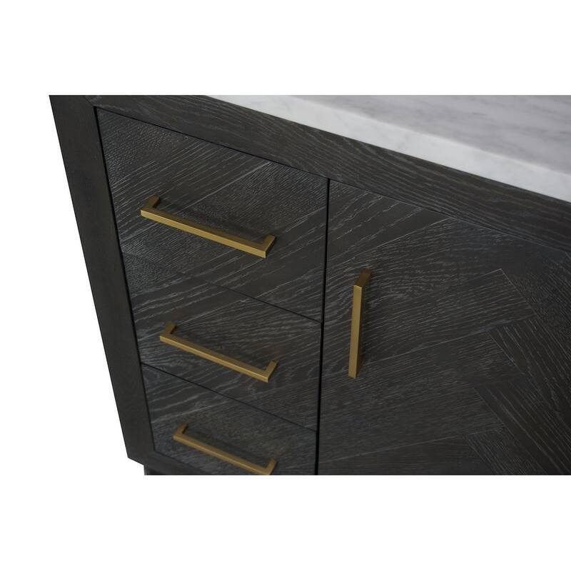 KitchenBathCollection Peyton 42" Bathroom Vanity with Carrara Marble Top