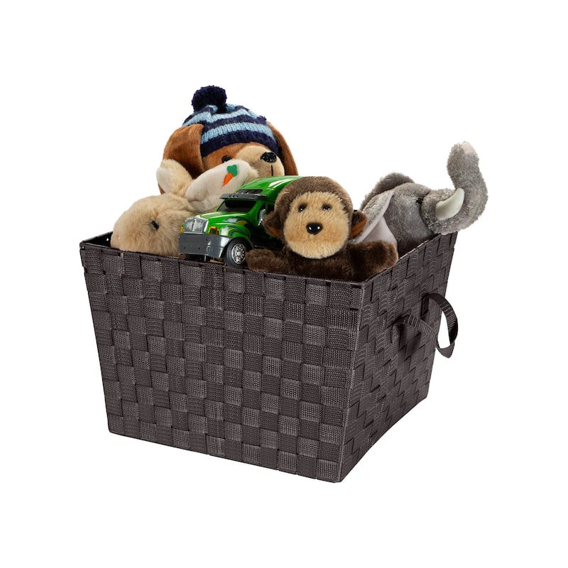 Simplify Large Woven Storage Bin in Chocolate - 13"x15"x10"