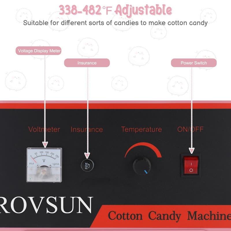 980W Commercial Cotton Candy Machine with cart