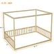preview thumbnail 24 of 29, Full Size Canopy Frame Floor Bed with Fence,Guardrails