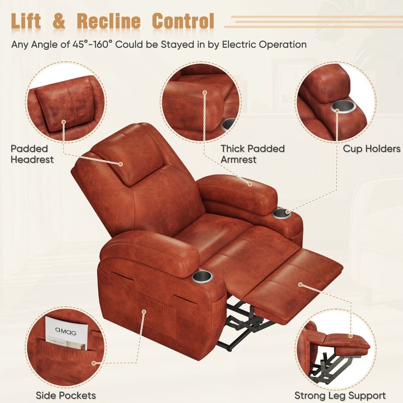 Homall Faux Leather Power Lift Recliner Chair with Massage
