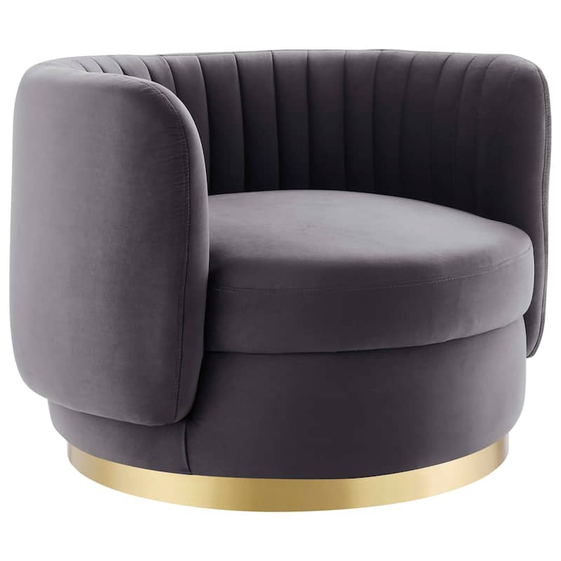 Embrace Tufted Performance Velvet Performance Velvet Swivel Chair