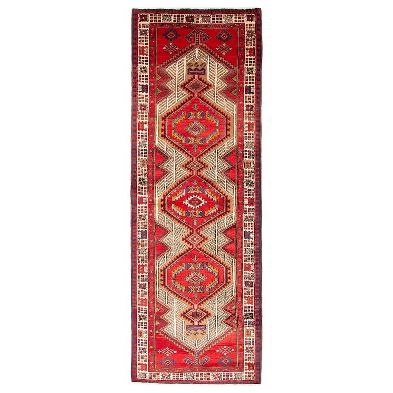 ECARPETGALLERY Hand-knotted Konya Anatolian Red Wool Rug - 3'1 x 9'6 - Red - 3'1 x 9'6