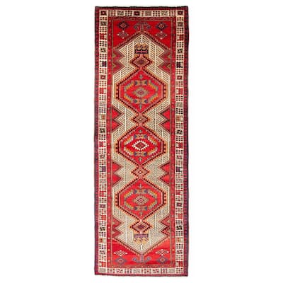 ECARPETGALLERY Hand-knotted Konya Anatolian Red Wool Rug - 3'1 x 9'6