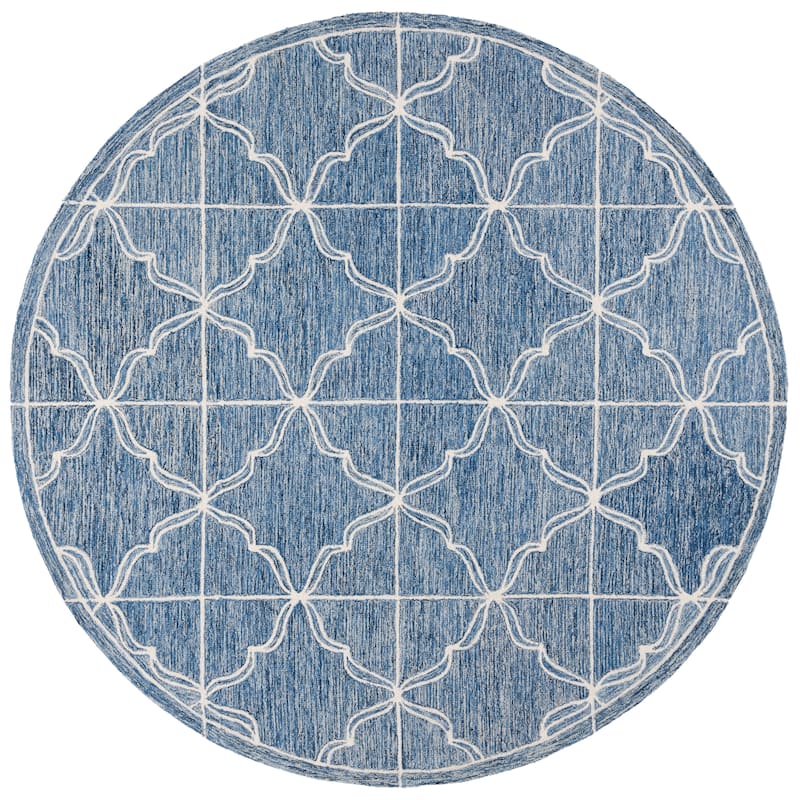 SAFAVIEH Lauren Ralph Lauren Shonah Rug - 7' Round - Navy/Ivory