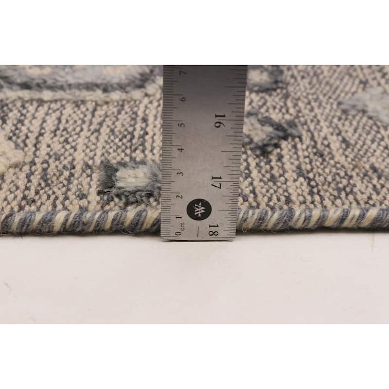 ECARPETGALLERY Hand-knotted Tangier Grey Wool Rug - 5'3 x 7'8