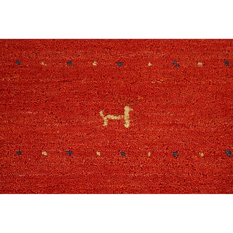 Hand Knotted Oriental 100% Wool Carpet Tribal Tribal Oranges & Rust Gabbeh Area Rug - 9' 9'' X 6' 10''
