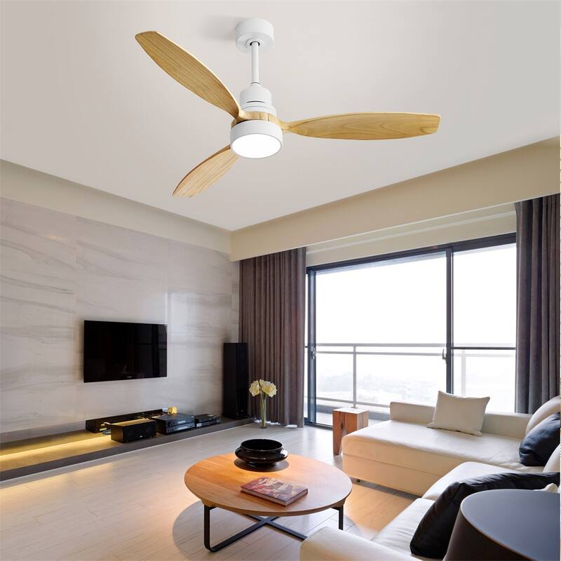 52 Inch Indoor Modern Ceiling Fan Remote Control with Led Light