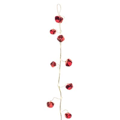 Pre-Lit Sleigh Bell Artificial Christmas Garland - 4.75’ x 3" - Set of 2