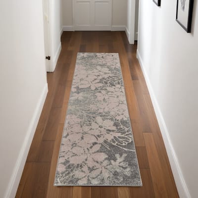 HomeRootsFloral Contemporary Runner Area Rug - 87' X '27' X '0.5