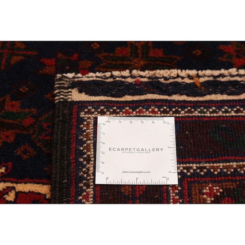 Teimani Navy, Red Rug 3'11" x 7'0" - 3'11 x 7'0
