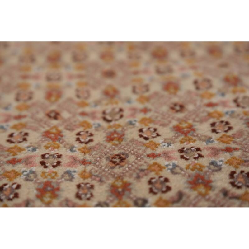 Vegetable Dye Tabriz Persian Handmade Wool & Highlighted Silk Carpet - 6'9" x 10'4"