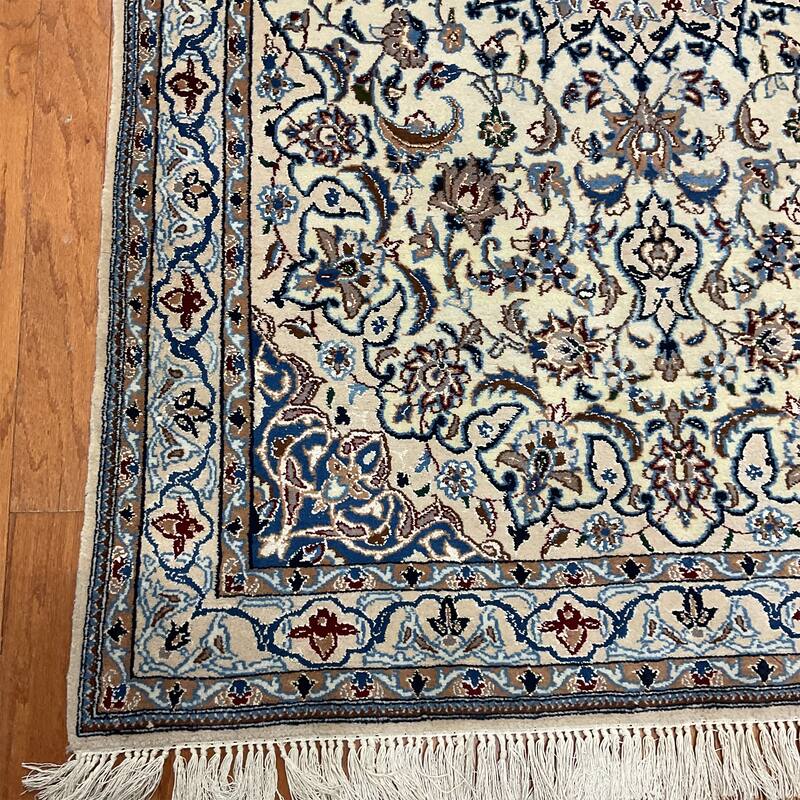 HERAT ORIENTAL Handmade Fine Nain Wool & Silk Rug - 3'11" x 6'5"