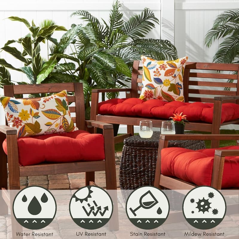 Salsa 51-inch Outdoor Red Bench Cushion (Cushion Only)