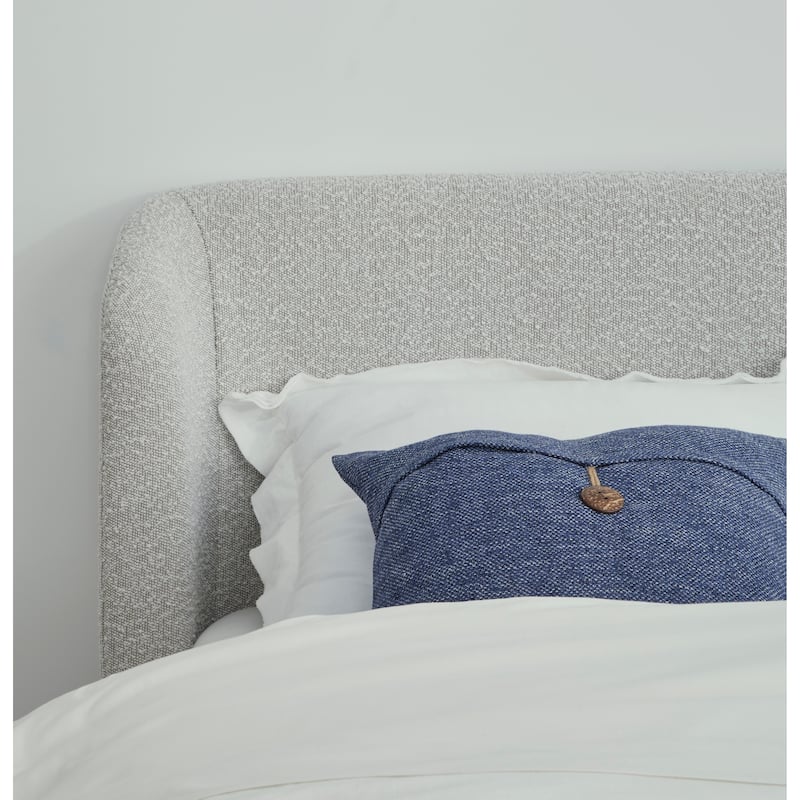 Kiki Upholstered Platform Bed in Cotton Ball Boucle