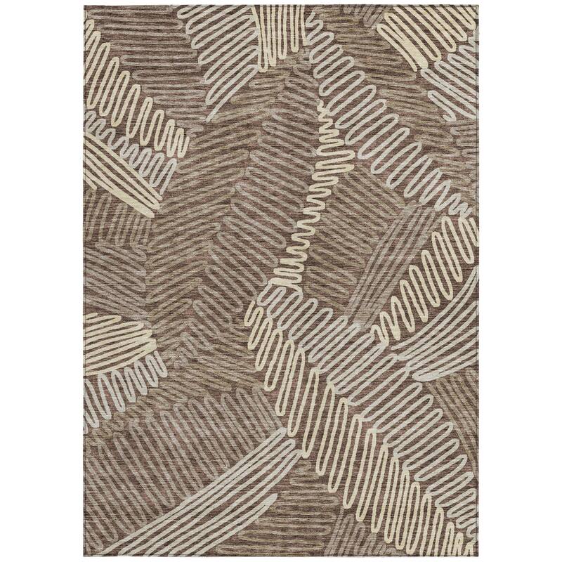 HomeRoots Floral Transitional Rectangle Outdoor Rug
