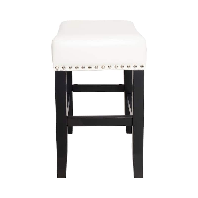 Laramie 26-inch Bonded Leather Backless Counter Stool (Set of 2) by Christopher Knight Home
