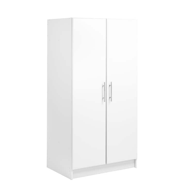 Prepac Elite Armoire Wardrobe Closet Cabinet with Hanging Rail - White
