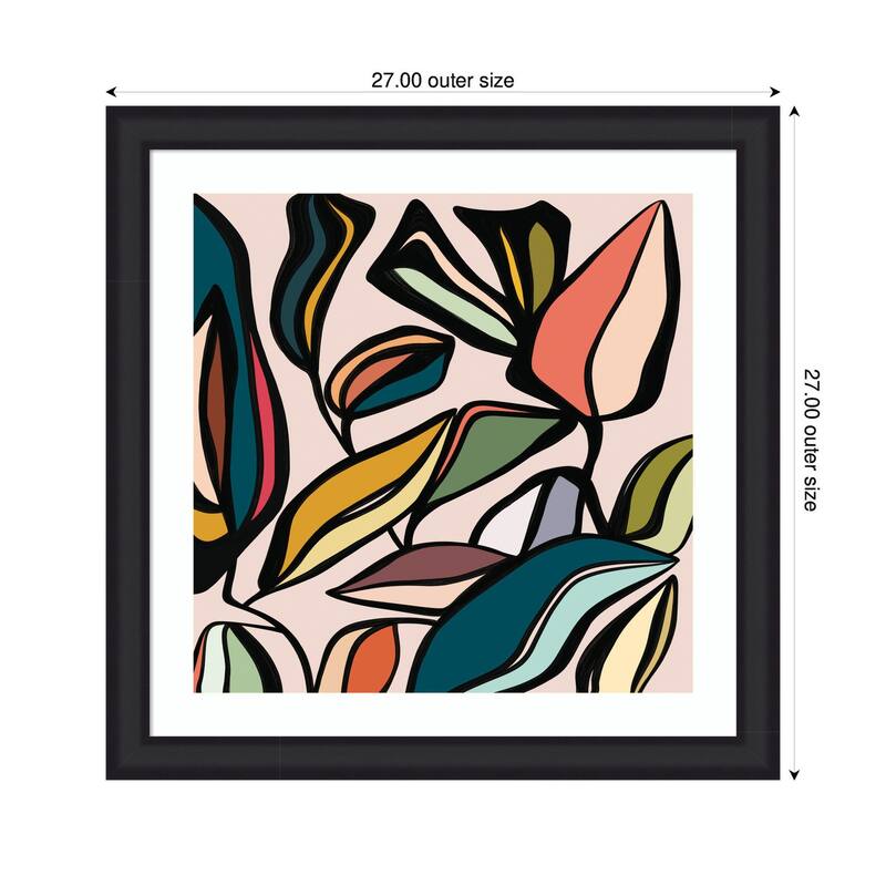 Kate and Laurel Fanciful Ficus SQ Expansion by Alicia Bock Framed Wall Art Print