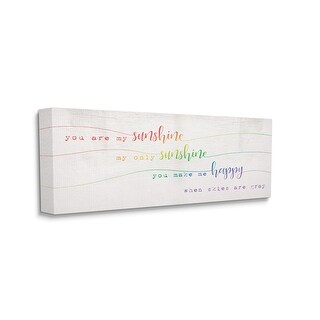 Stupell You're My Sunshine Rainbow Ombre Script Canvas Wall Art - White ...