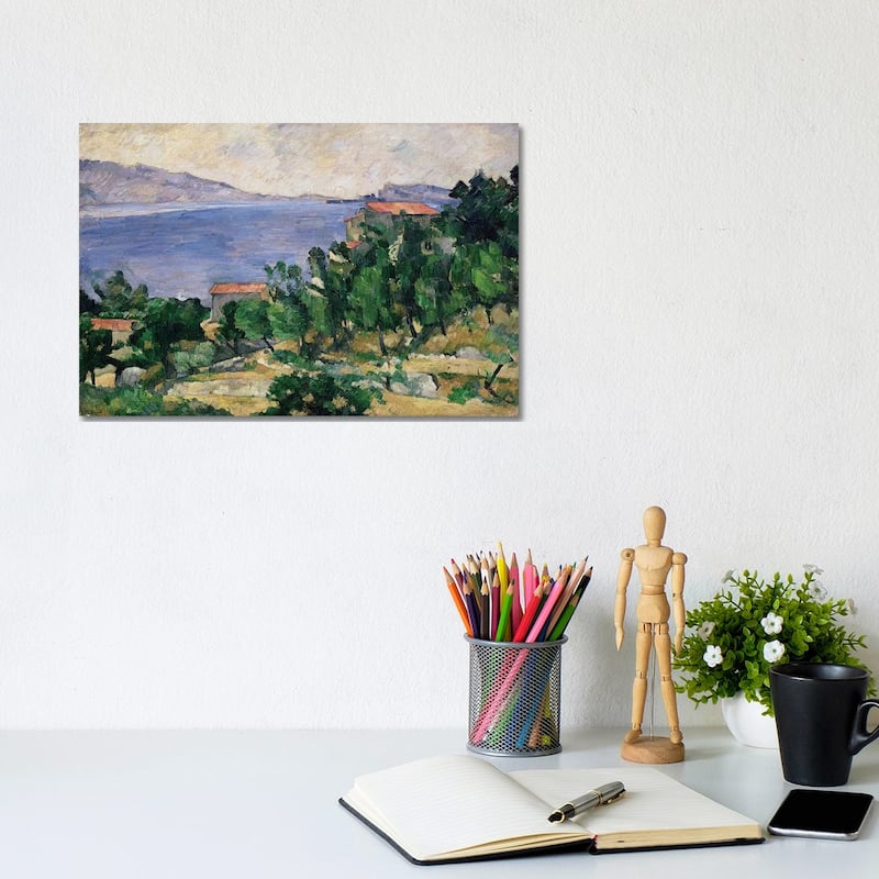iCanvas "View of Mount Marseilleveyre and the Isle of Maire, c.1882-85 " by Paul Cezanne Canvas Print - 8x12x0.75