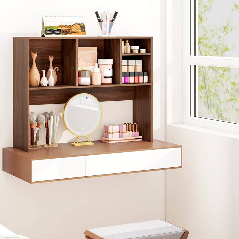 Costway Computer Desktop Bookcase Countertop Storage Bookshelf - See Details