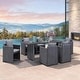 preview thumbnail 9 of 29, PURPLE LEAF Sanori Patio outdoor Dining Set Modern Large Weather-Resistant Aluminum for Garden Backyard Kitchen-Grey 7-Piece Rectangle