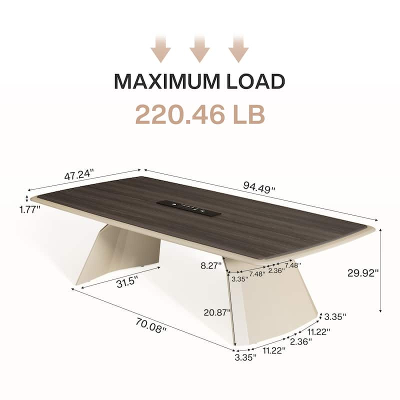 94.4-Inch Luxury Executive Desk With Stainless Steel Base