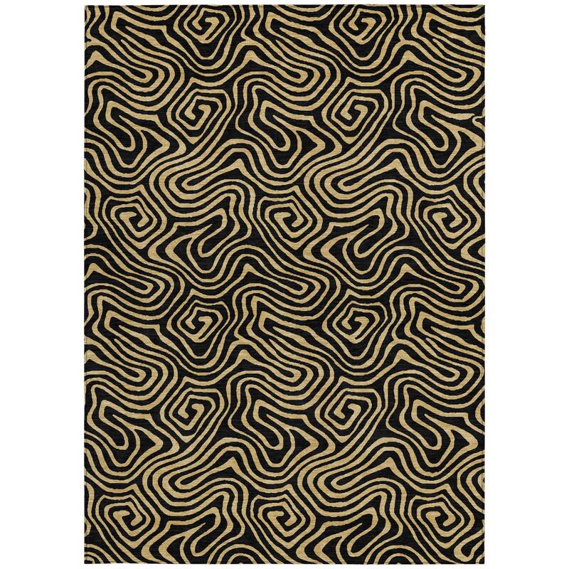 HomeRoots Abstract Transitional Rectangle Outdoor Rug