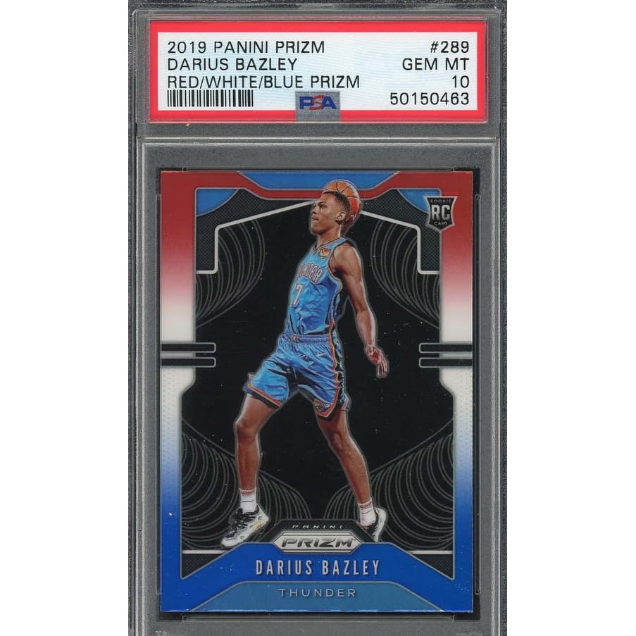 Darius Bazley 2019 Panini Prizm Red White Blue Rookie Card #289 PSA 10 - 8'6" x 11'6"