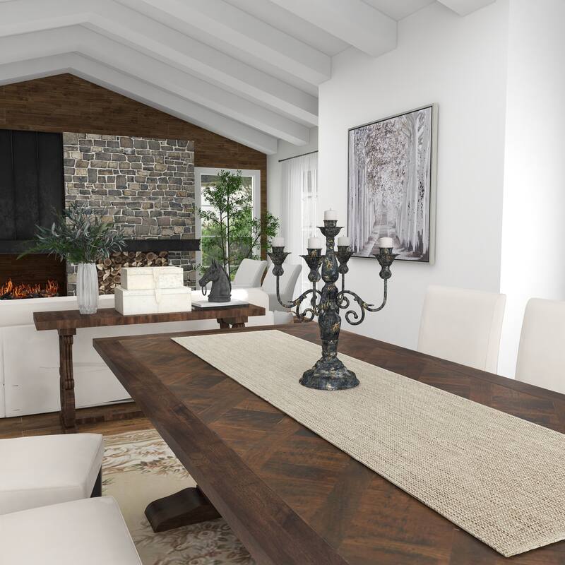 Metal Candelabra - Gray or White - Roche River Decor