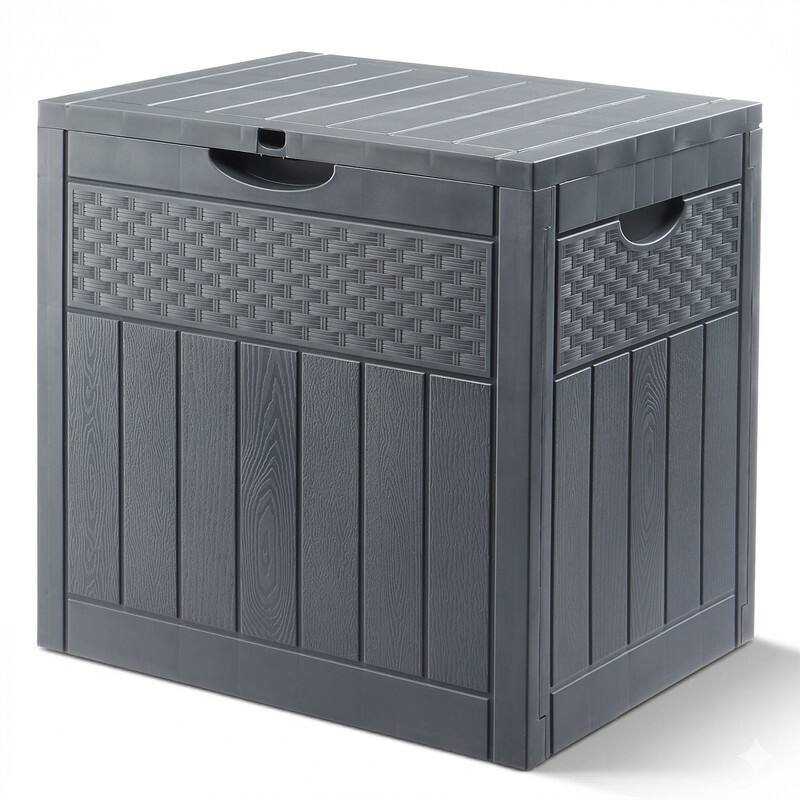 33 Gallons Gray Water Resistant PVC Deck Box - N/A - Grey