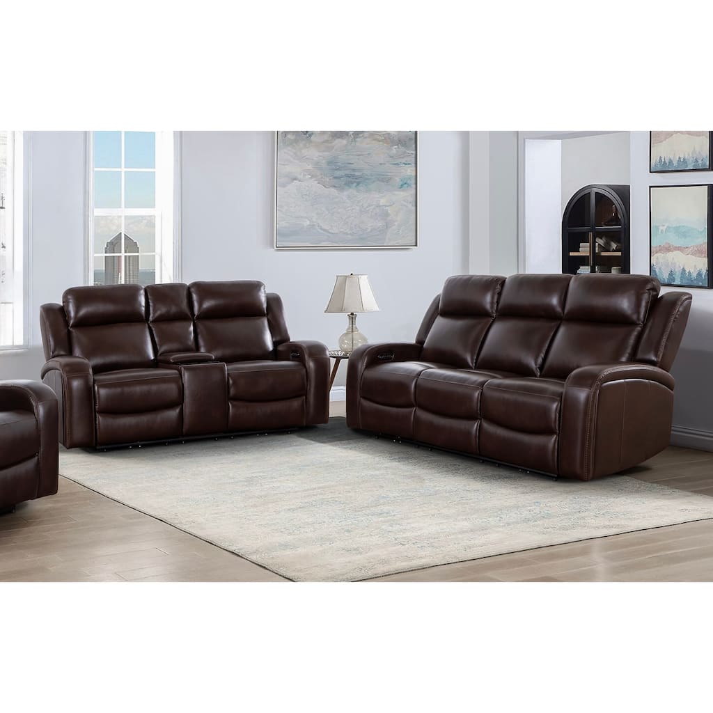 Logan Top Grain Italian Leather Sofa & Loveseat Set