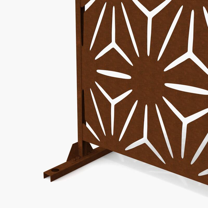Outdoor Metal Privacy Screen Fence Panel Star Pattern