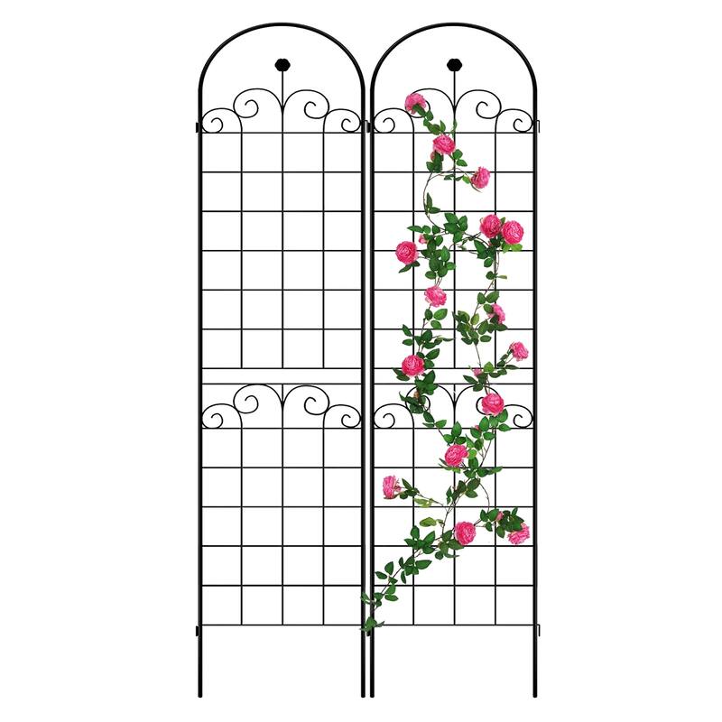 2 Pack Metal Garden Trellis for Climbing Plants Outdoor 86.7'' x 19.7