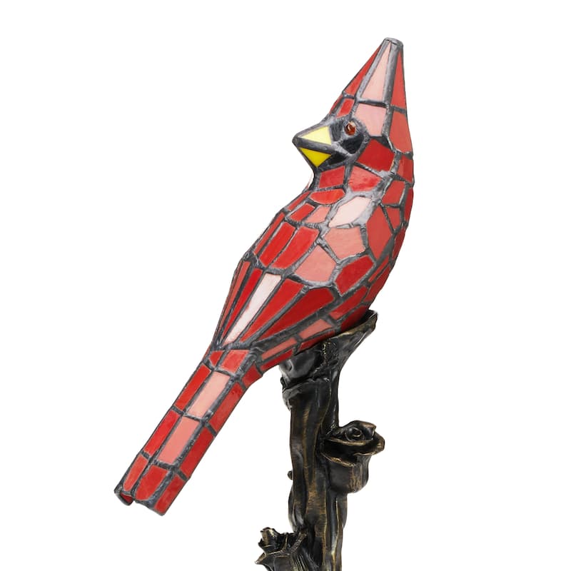River of Goods Red Stained Glass 13-inch Cardinal Accent Lamp - 8"L x 4.5"W x 13.5"H