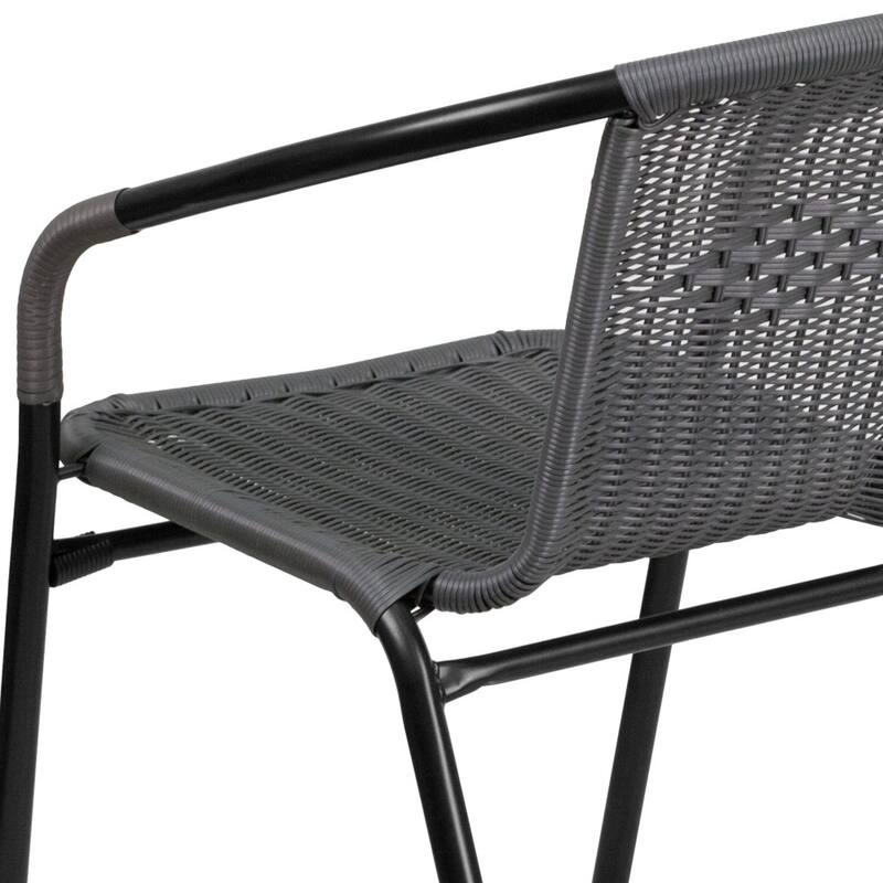 2 Pack Rattan Indoor-Outdoor Restaurant Stack Chair