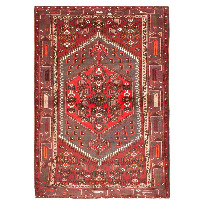 ECARPETGALLERY Hand-knotted Andelz Dark Grey Wool Rug - 4'7 x 6'7