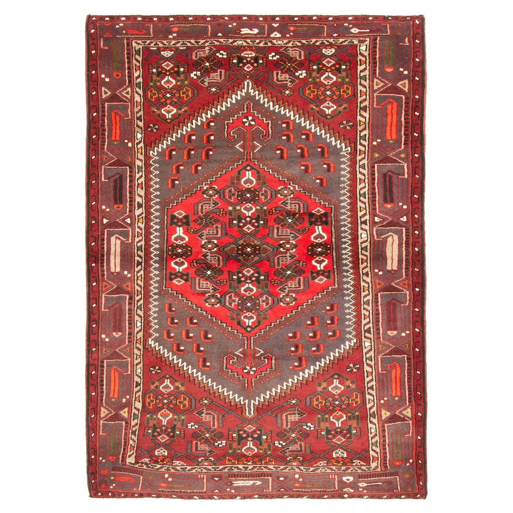 ECARPETGALLERY Hand-knotted Andelz Dark Grey Wool Rug - 4'7 x 6'7