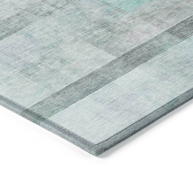 Machine Washable Indoor/ Outdoor Modern Abstract Chantille Rug