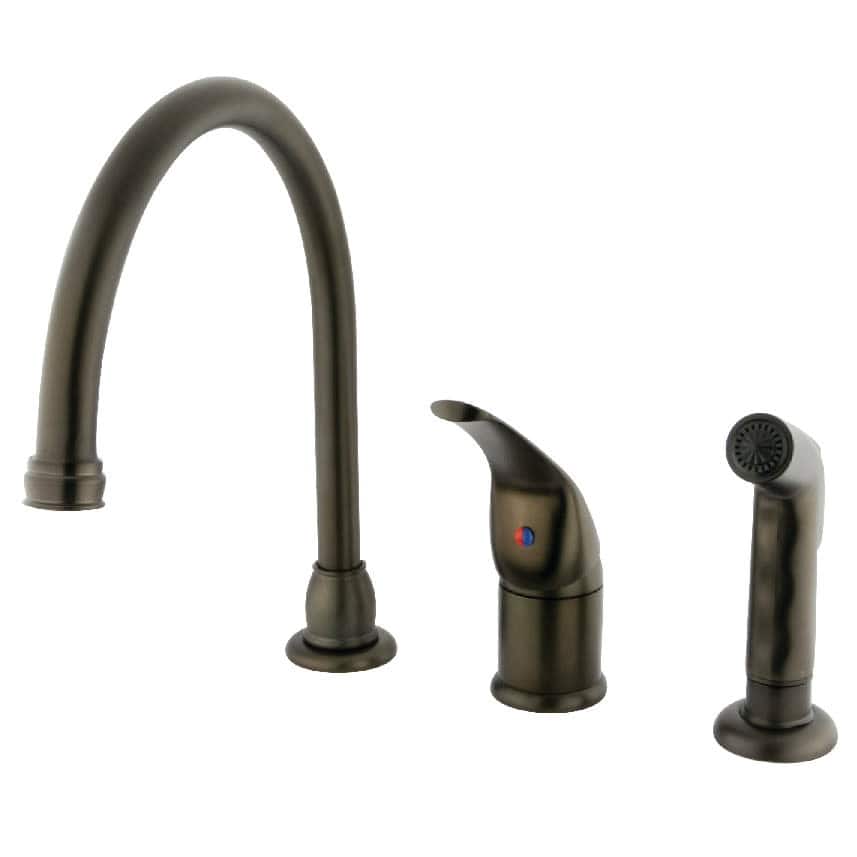 Kingston Brass Chatham Gooseneck Kitchen Faucet with Metal Lever